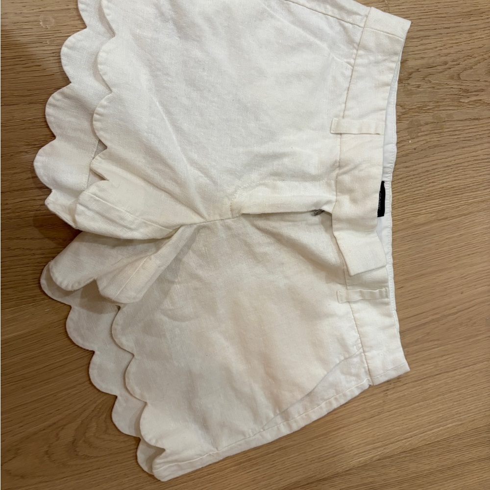 J. Crew Cream Scalloped High Waist Shorts